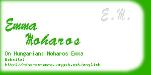 emma moharos business card